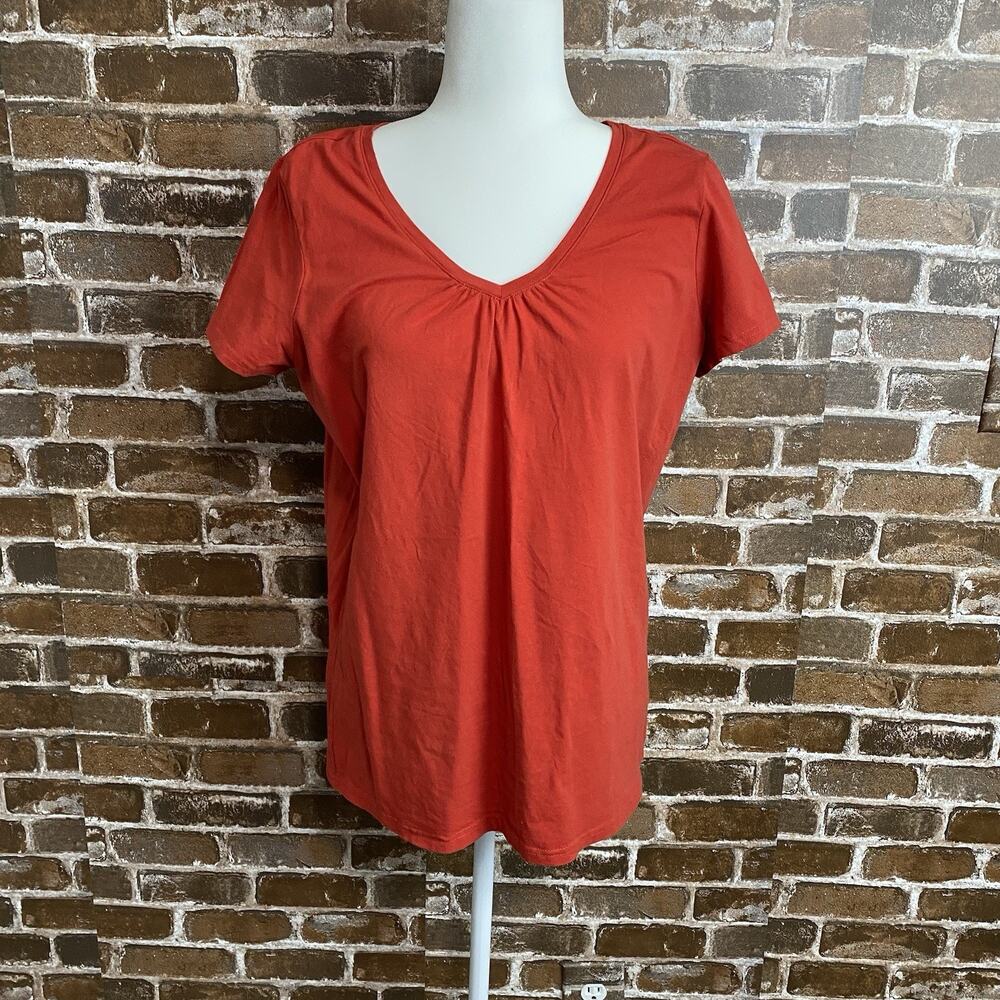 Route 66 V-neck T-shirt Womens Size XLarge Red Short Sleeve